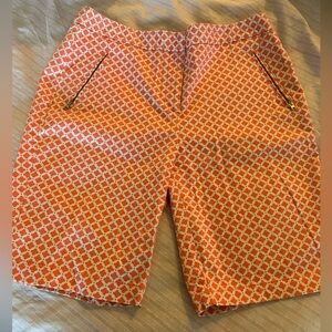 Dana Buchman Women's Orange and White Geometric Shorts to